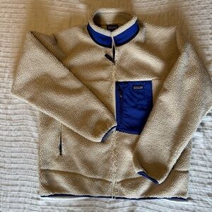Size XXL Patagonia Classic Retro- X Blue and Cream Fleece Jacket